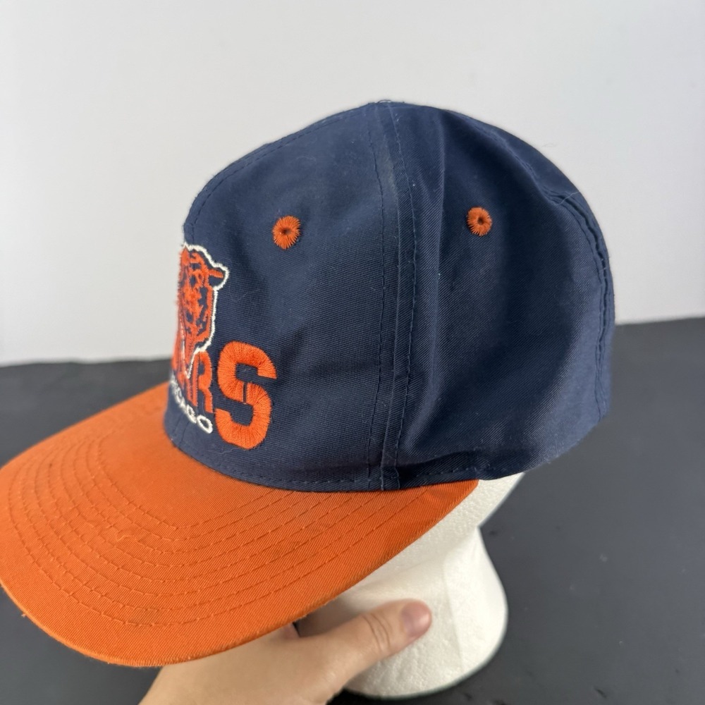 Vintage 90s Chicago Bears Snapback Hat East Port NFL Football Embroidered Cap - Picture 2 of 5